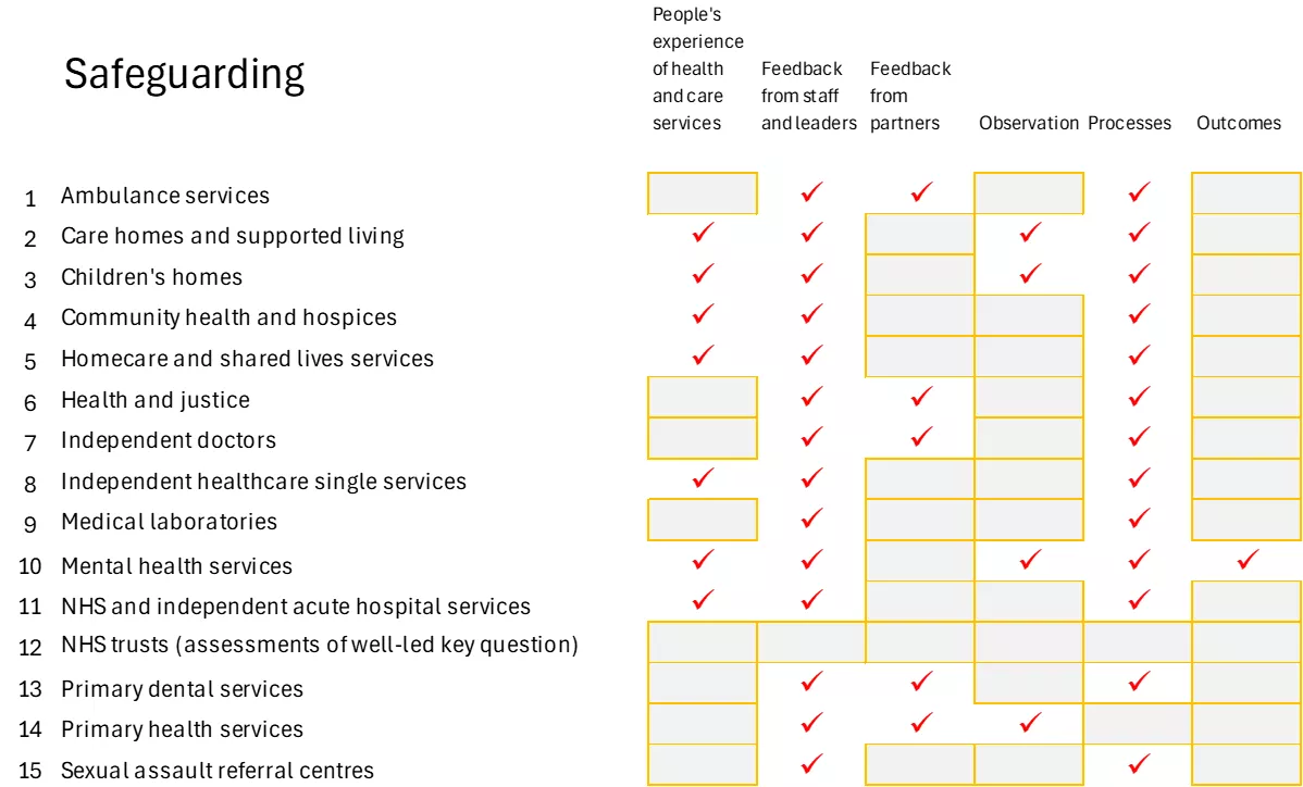 SAF Safeguarding evidence categories